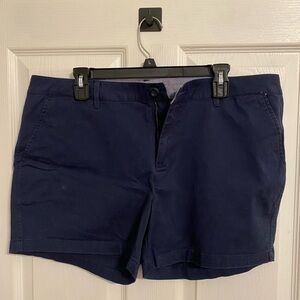 Navy Blue Casual Flat Front Shorts, Size 14, EUC gently worn No Defects
